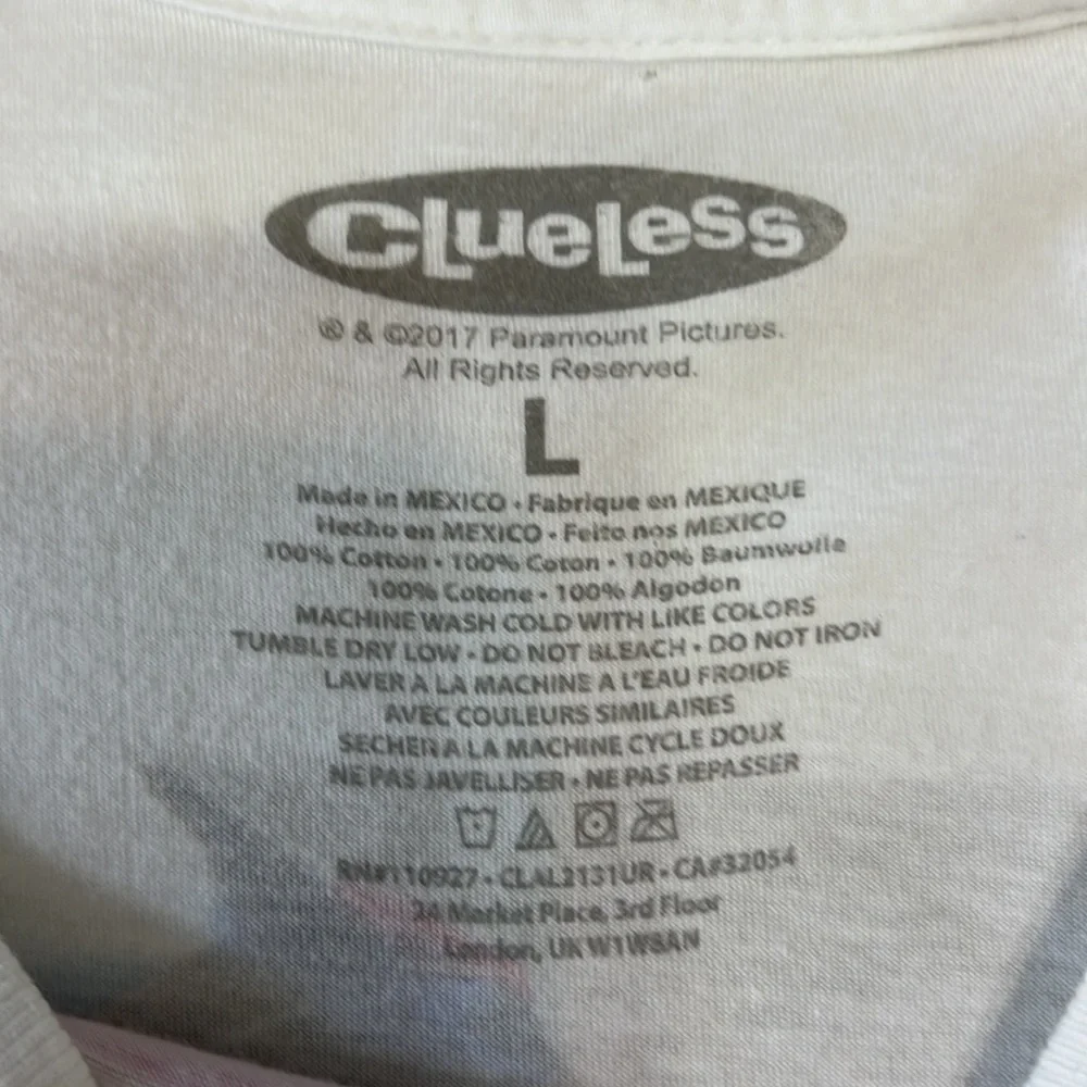 Clueless "Dionne" White Graphic Long Sleeve Tee Sz L - Picture 3 of 7